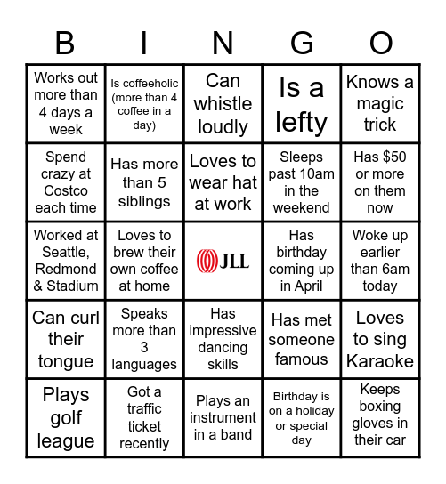 Ice Breaker Bingo Card