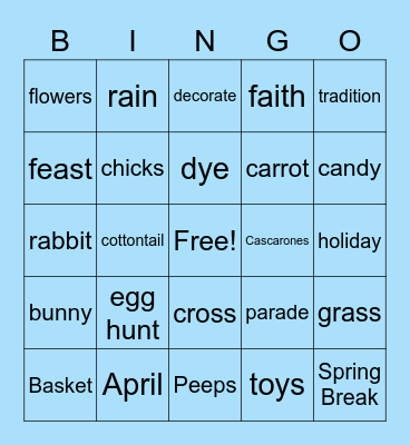 Easter Bingo Card
