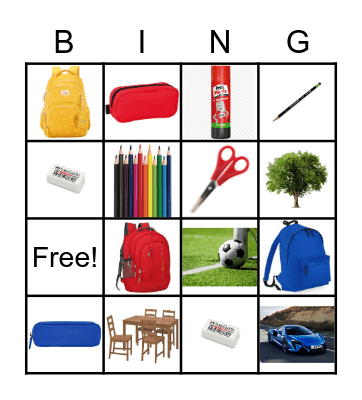 School Supplies Bingo Card