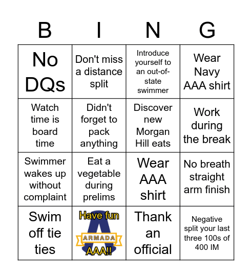 Far Western Parents/Coaches Bingo 2023 Bingo Card