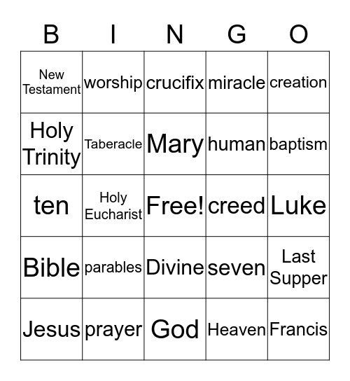 Third Grade Bingo Card