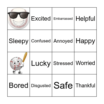 Feelings Bingo Card