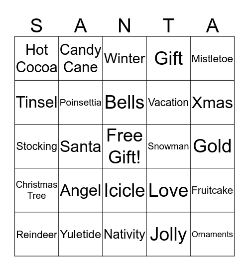 Christmas Bingo Card