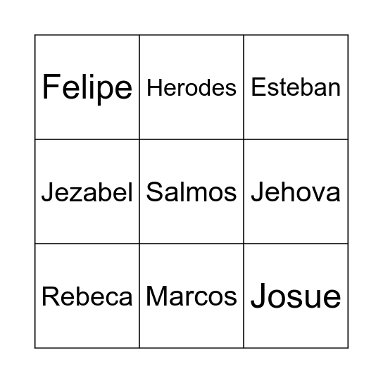 Family Worship Bingo Card