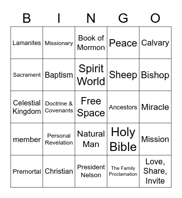 General Confrence Bingo Card