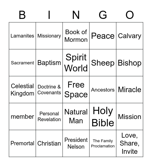 General Confrence Bingo Card