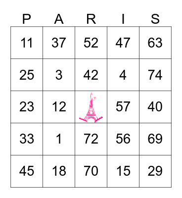Maleyah's First Birthday Bingo Card