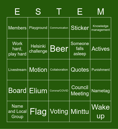 Potato ReCoM 2023 Bingo Card