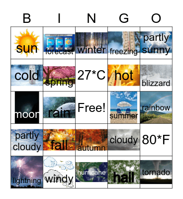 Weather Bingo Card