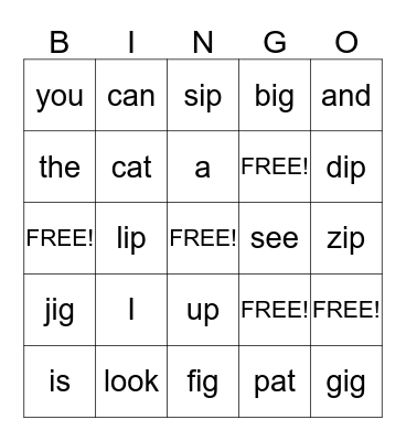 BINGO Card