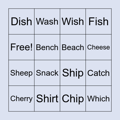 PHONICS BINGO! Bingo Card