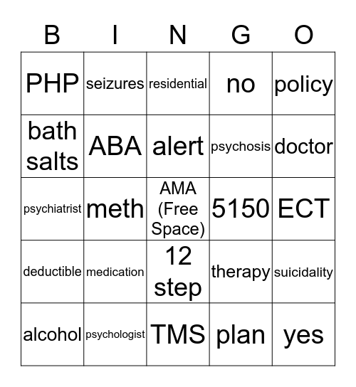 Care Advocate Bingo Card