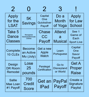 Ranyi 2023 Bingo board Bingo Card