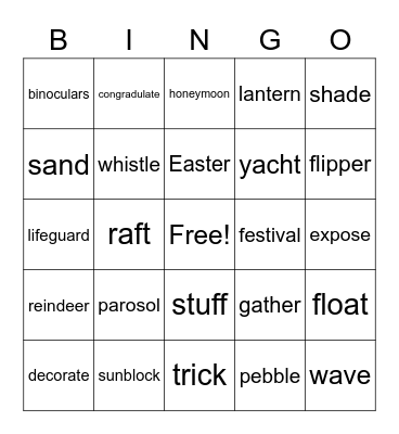 review 3/30 Bingo Card