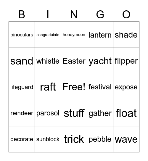 review 3/30 Bingo Card