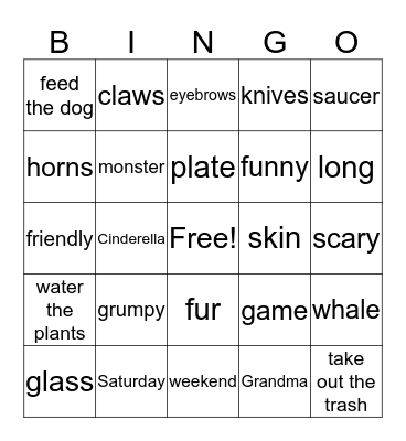 Review 1 & 2 Bingo Card