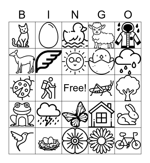 Le printemps Bingo Card