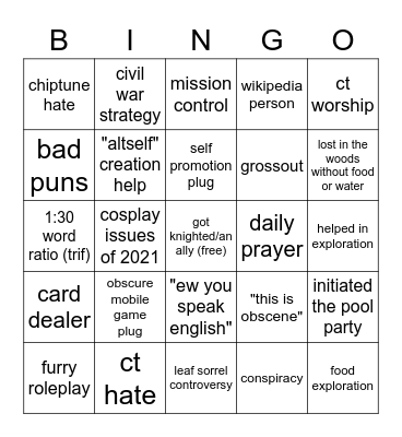 transportation order bingo Card