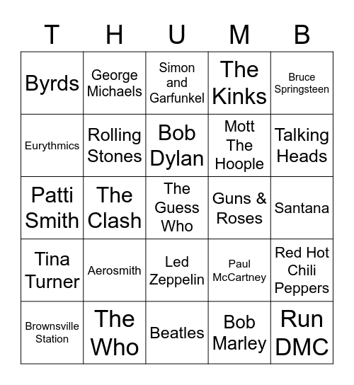 COVERS & ORIGINALS Bingo Card