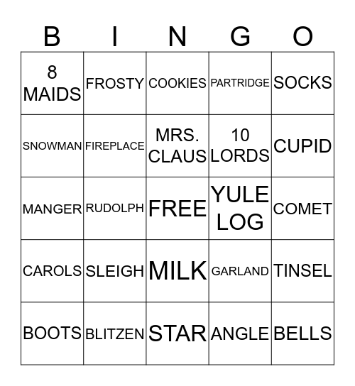 CHRISTMAS BINGO Card