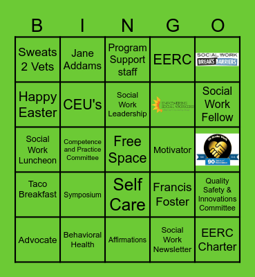 STX VA Social Work Month Bingo Card