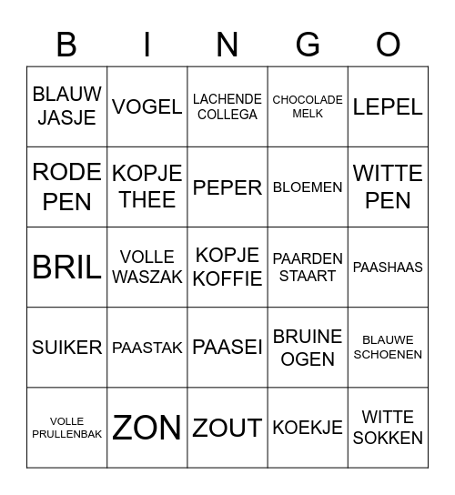 PaasBingo Card