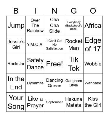 Spring Break Bingo Card