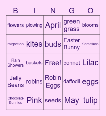 Spring Bingo! Bingo Card