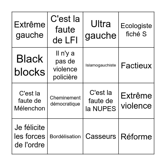 Le Bingo En Marche Bingo Card