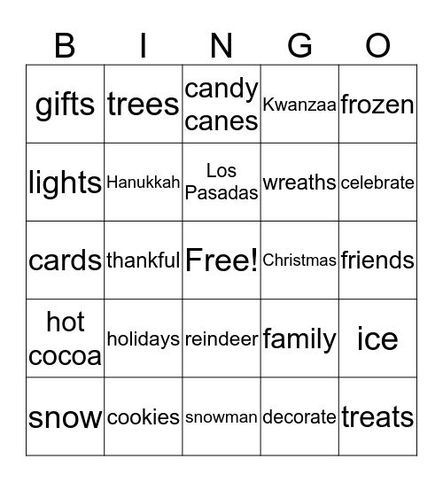 Winter Bingo Card