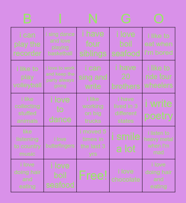 Guess Who? Bingo Card