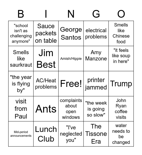 Office Bingo Card