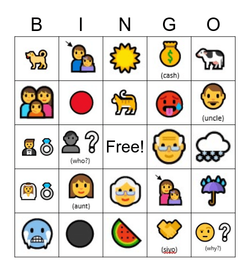 ᏣᎳᎩ Bingo Class 4 Bingo Card