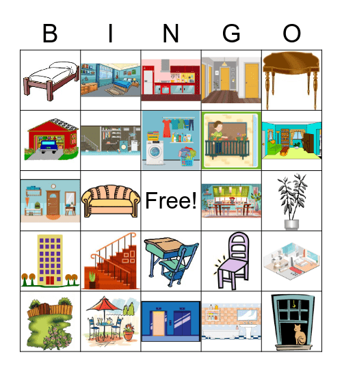 La casa y los muebles Bingo Card