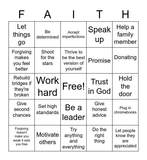 Faith Bingo Card