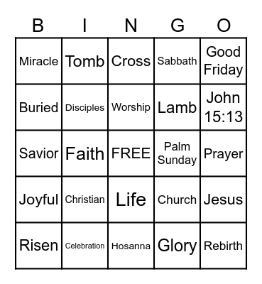 HE IS RISEN Bingo Card