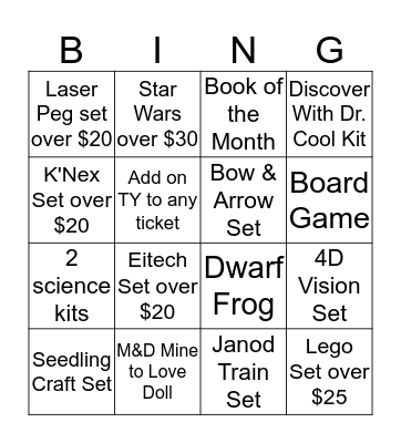 KT Bingo Card