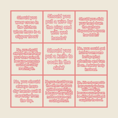 FOOD SAFETY Bingo Card