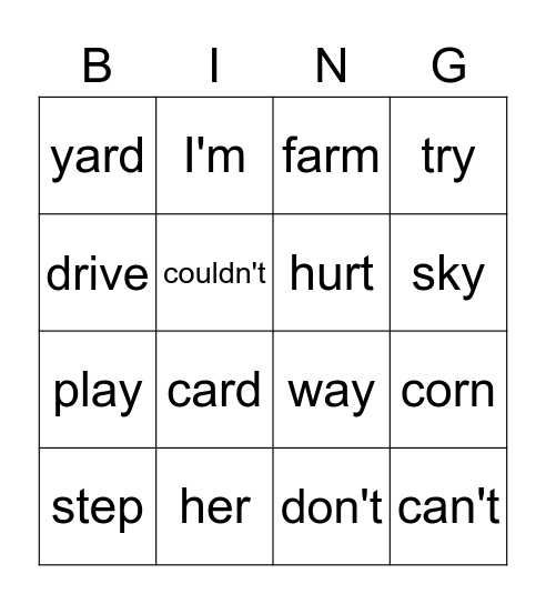Friday Bingo! Bingo Card