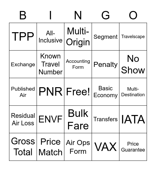 ALG Bingo Card