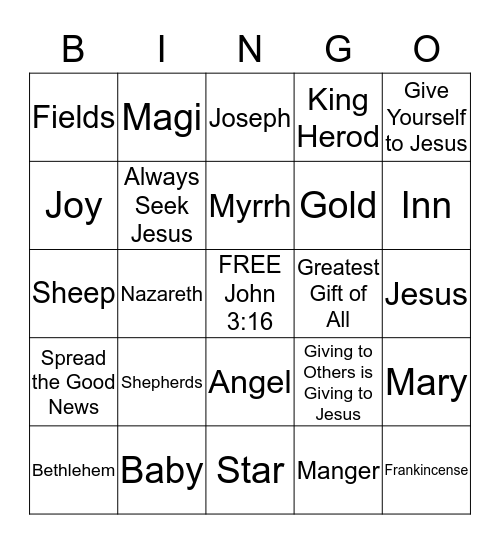 Christmas Bingo Card