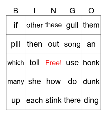 Most Common Words 5&6 Bingo Card
