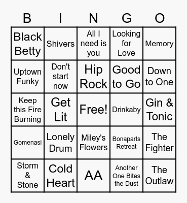 Dance Bingo Card