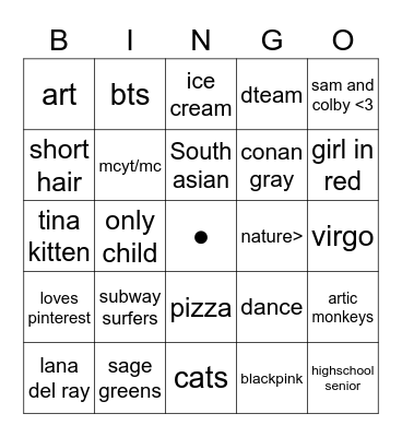 Riva's bingo Card