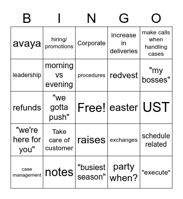 3/30 Meeting Bingo Card