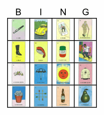 Millennial Lotería Bingo Card