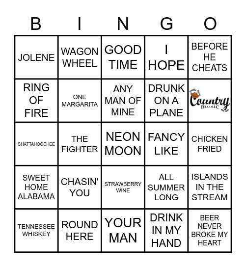 GOTTA LOVE COUNTRY 1 Bingo Card