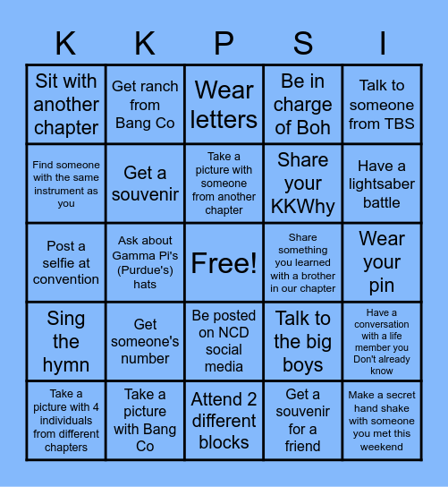 District Convention 2023 Bingo Card