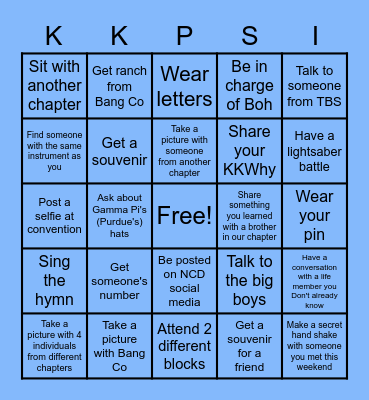 District Convention 2023 Bingo Card