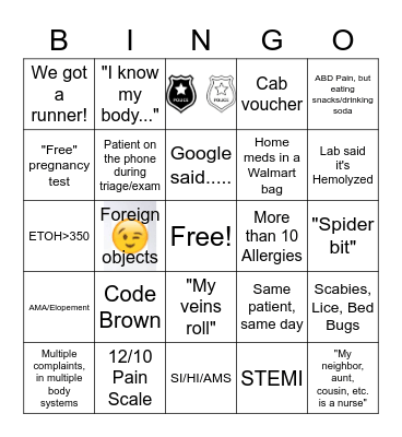 ER BINGO Card